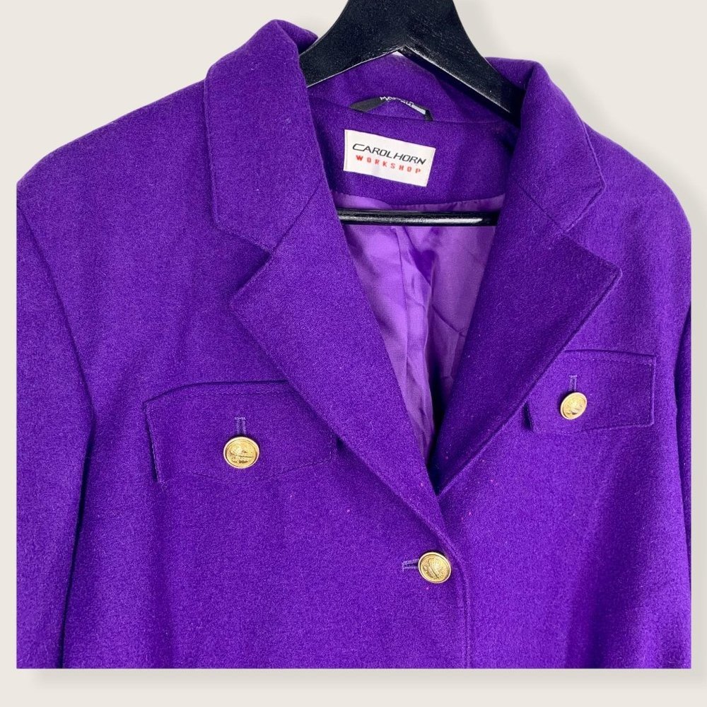 Vintage 80s Purple Bomber Jacket Size 8 - Picture 2 of 11